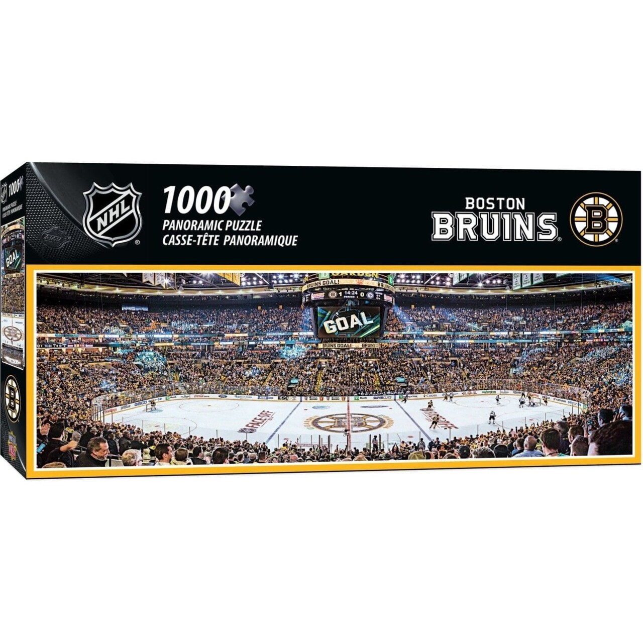Boston Bruins 1000 Piece Panoramic Jigsaw Puzzle 13X39 Recycled Material